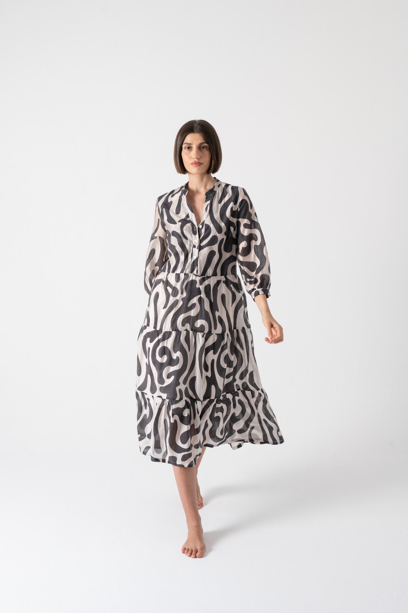 Altea Midi Dress in Savannah Print Luxmii