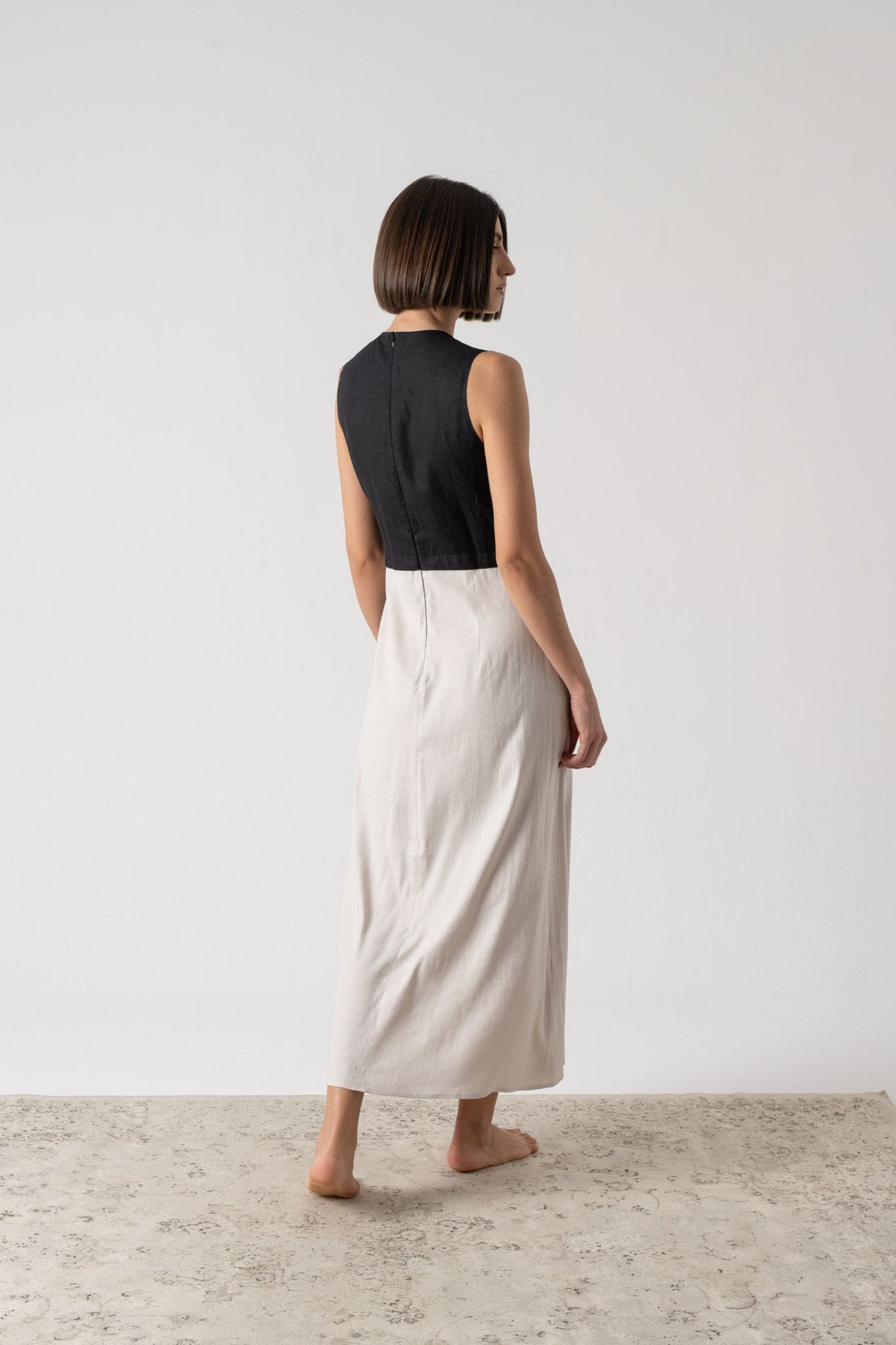 Amal Wrap Dress Black and Natural Luxmii