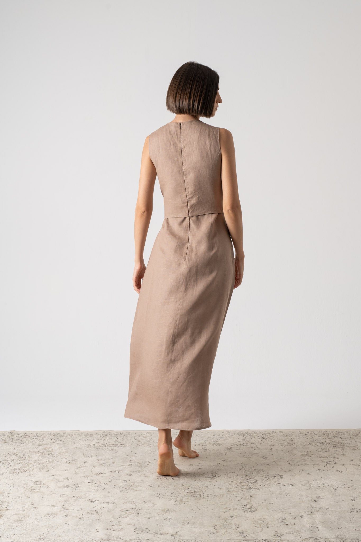 Amal Wrap Dress Mocha-Taupe Luxmii