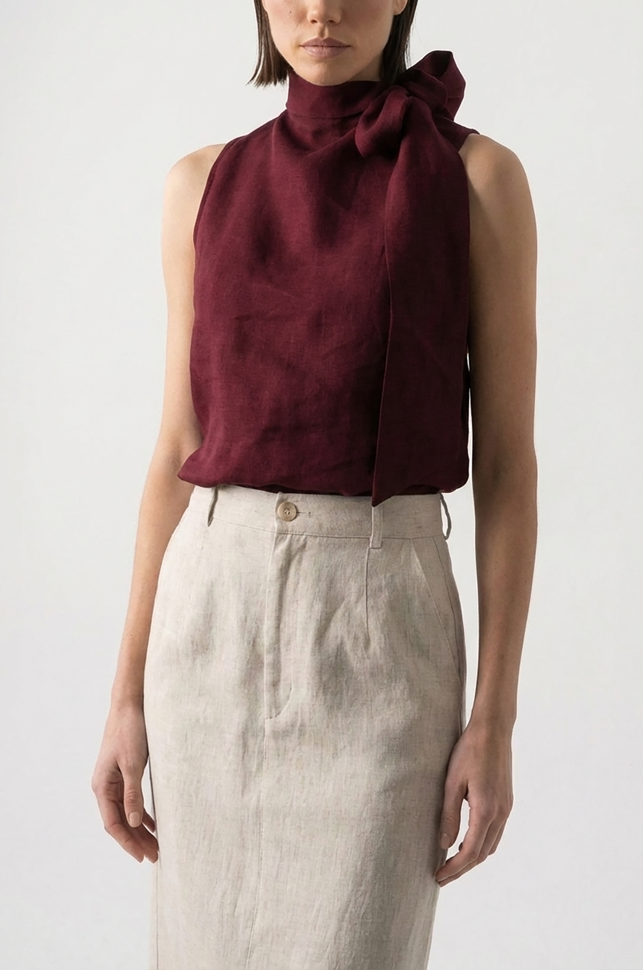 Axel Tie Top Wine Luxmii