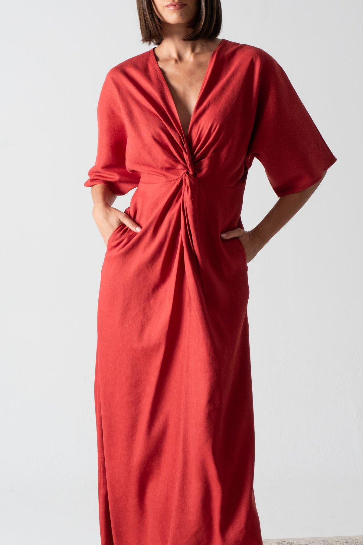 Dune Maxi Dress Terracotta Red Luxmii