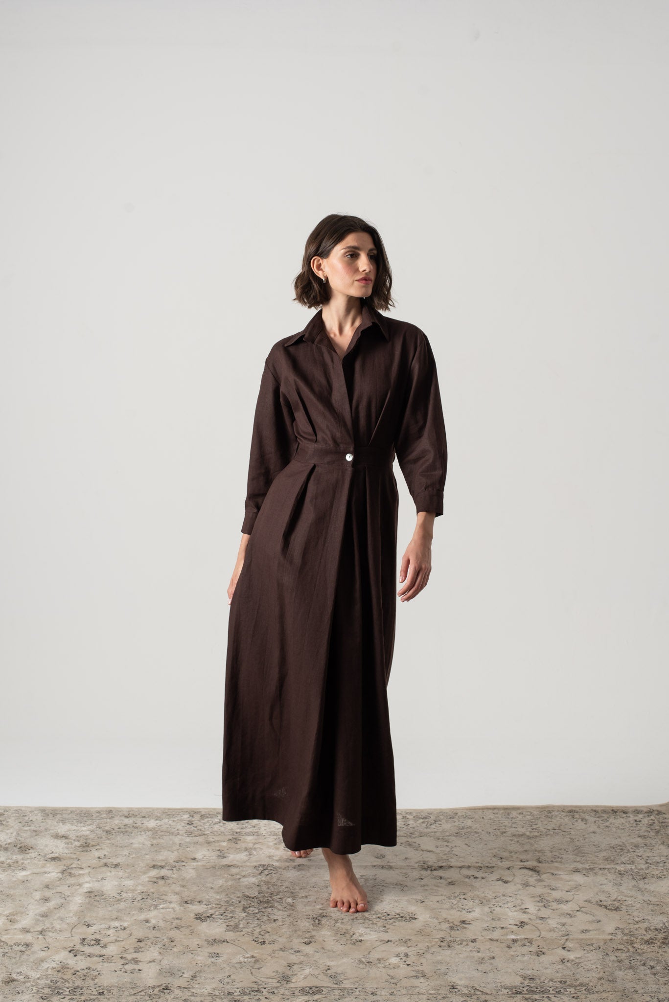 Halvar Maxi Dress Brown Espresso Luxmii