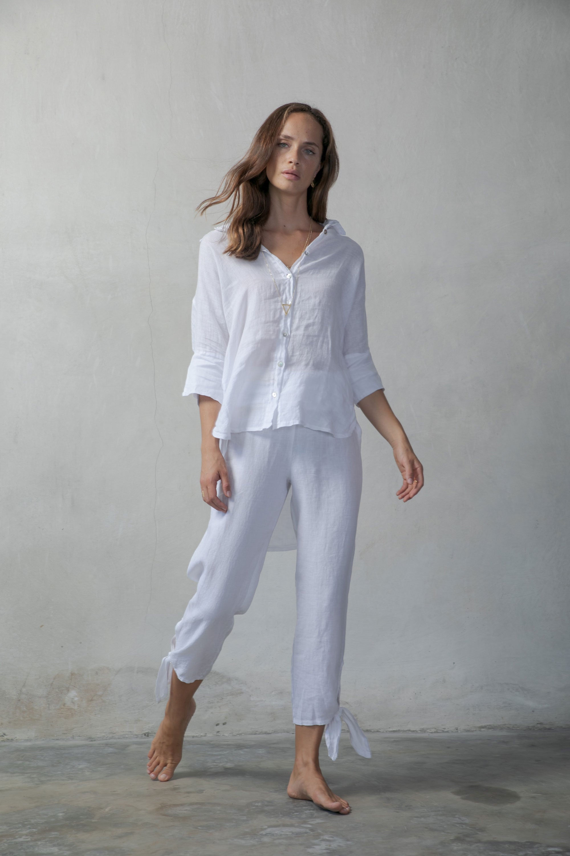 Il Ragazzo Boyfriend White Linen Shirt Luxmii
