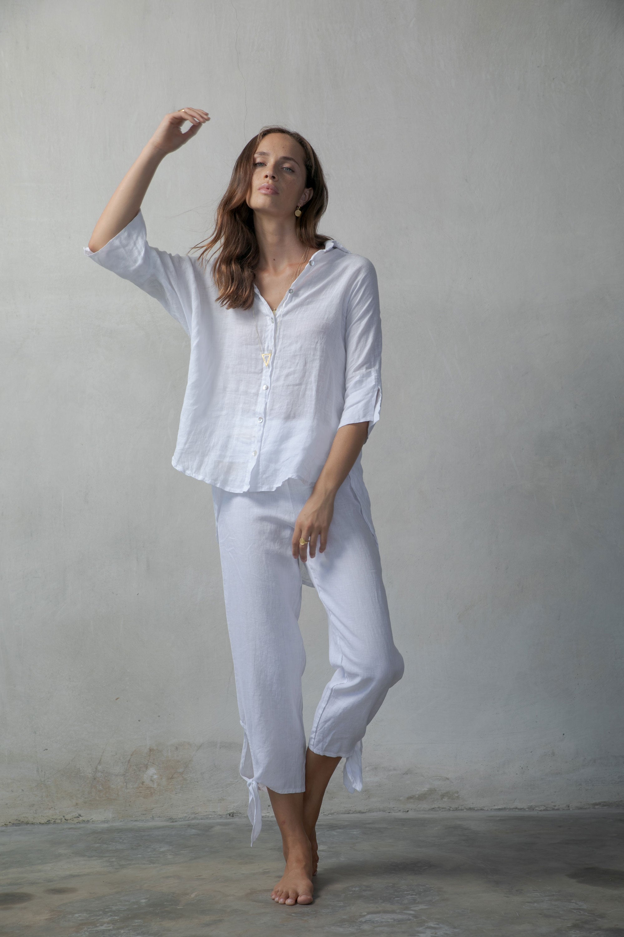 Il Ragazzo Boyfriend White Linen Shirt Luxmii