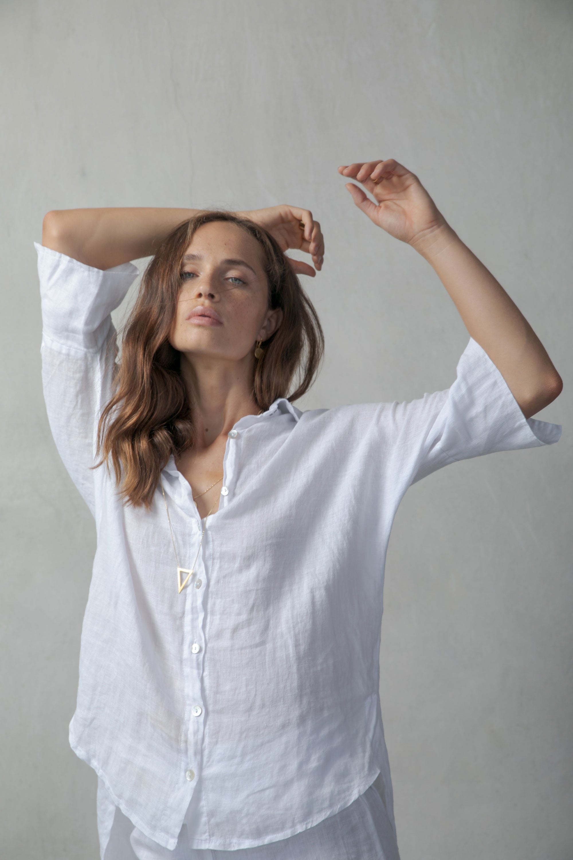 Il Ragazzo Boyfriend White Linen Shirt Luxmii