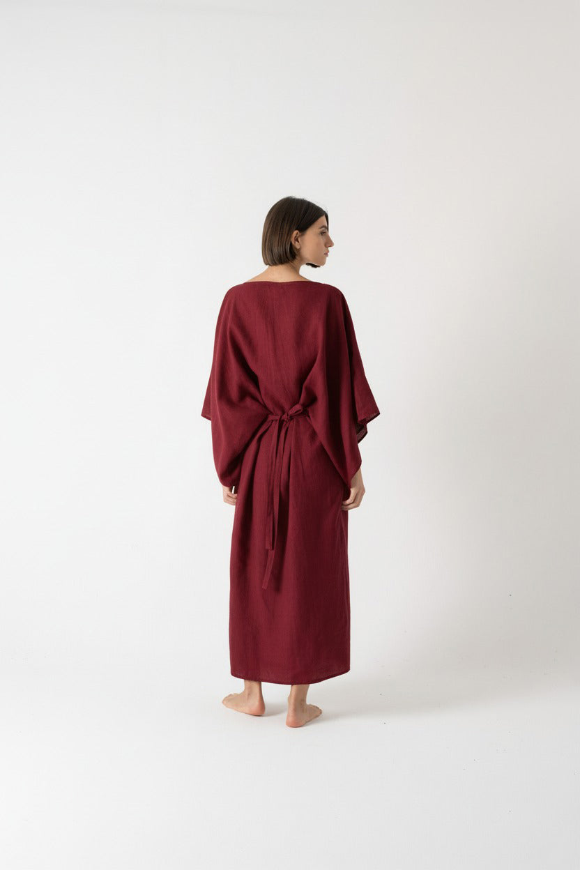 Kimonos Dress Wine Luxmii