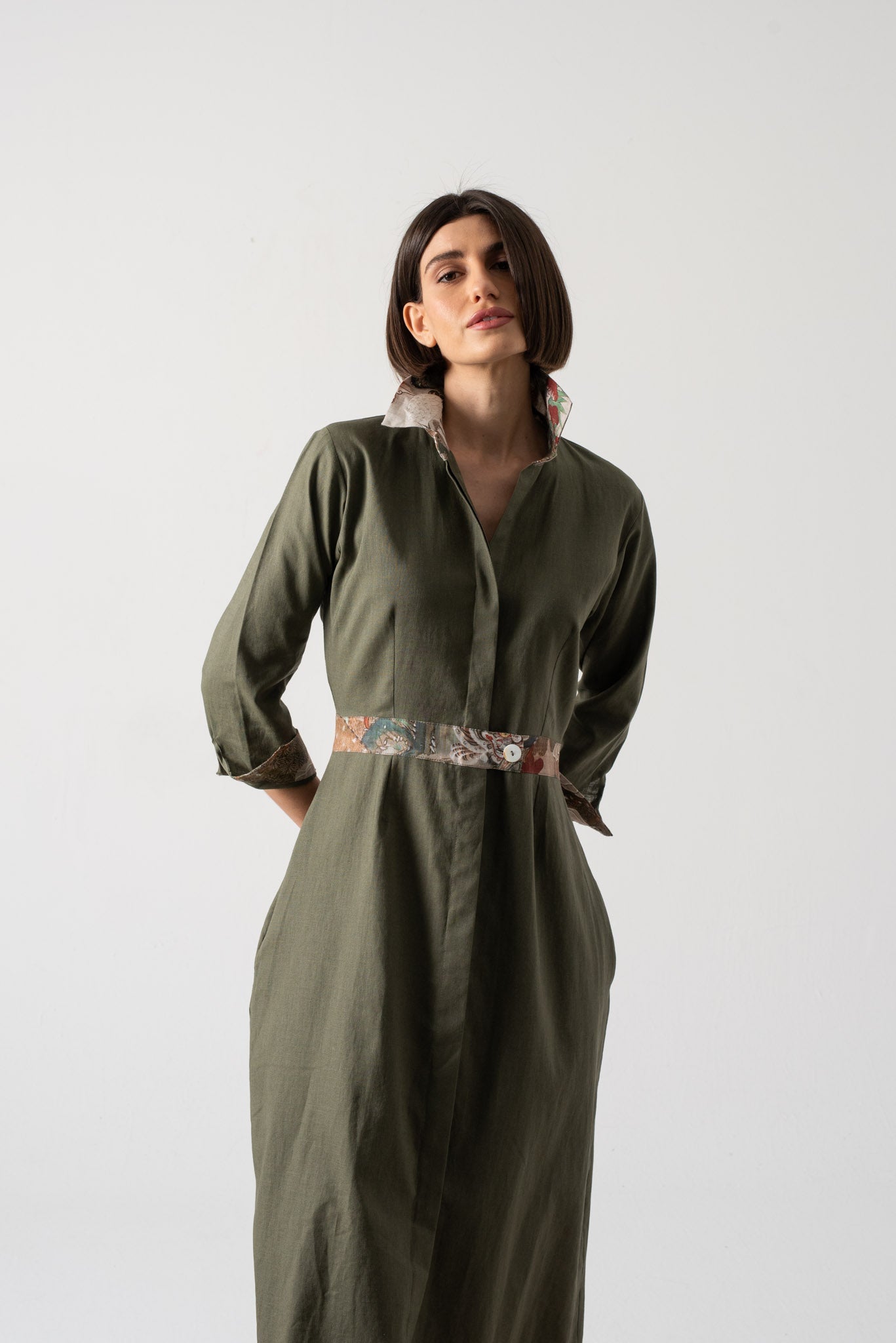Mavi Maxi Dress Khaki Luxmii