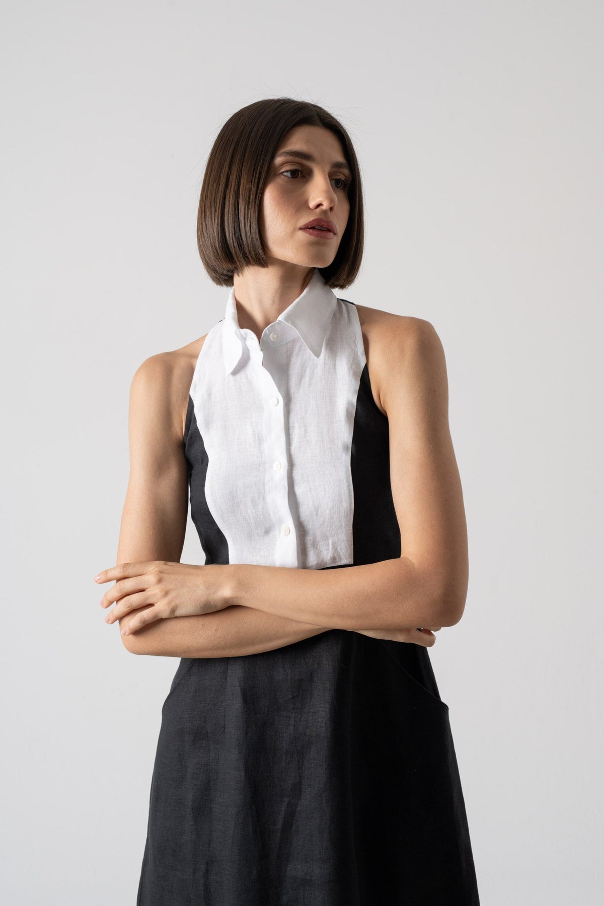 Tuxedo Dress Black Luxmii