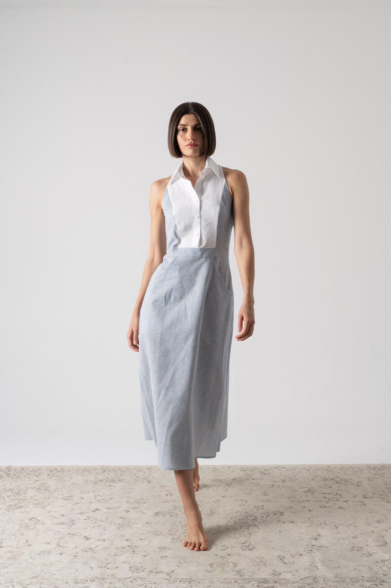 Tuxedo Dress French Stripe Luxmii