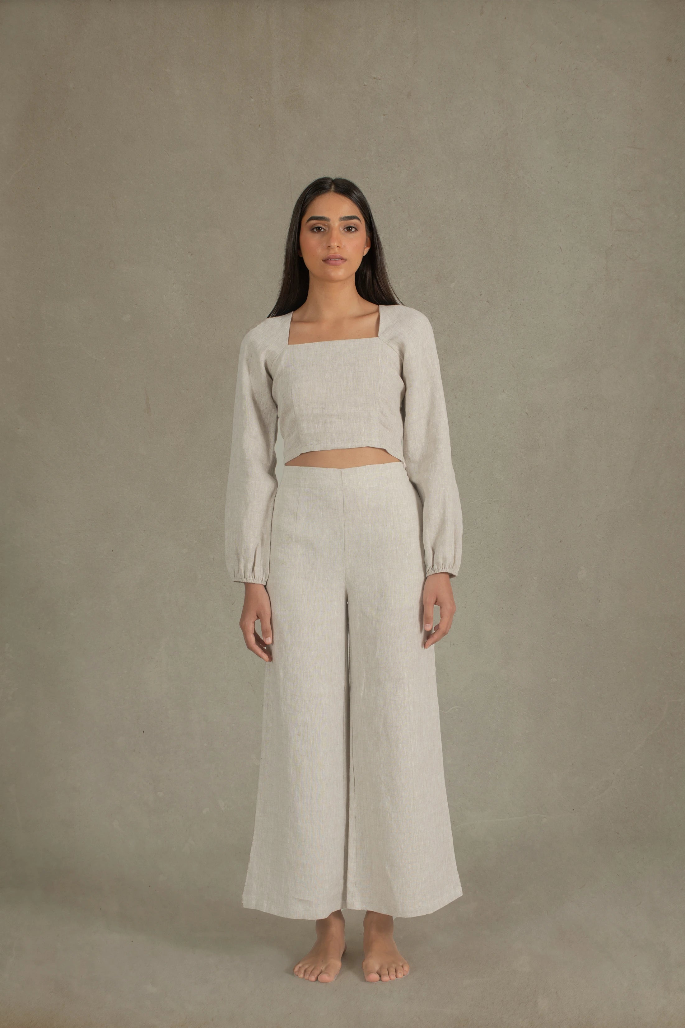 Agio Linen Top Natural Beige Luxmii