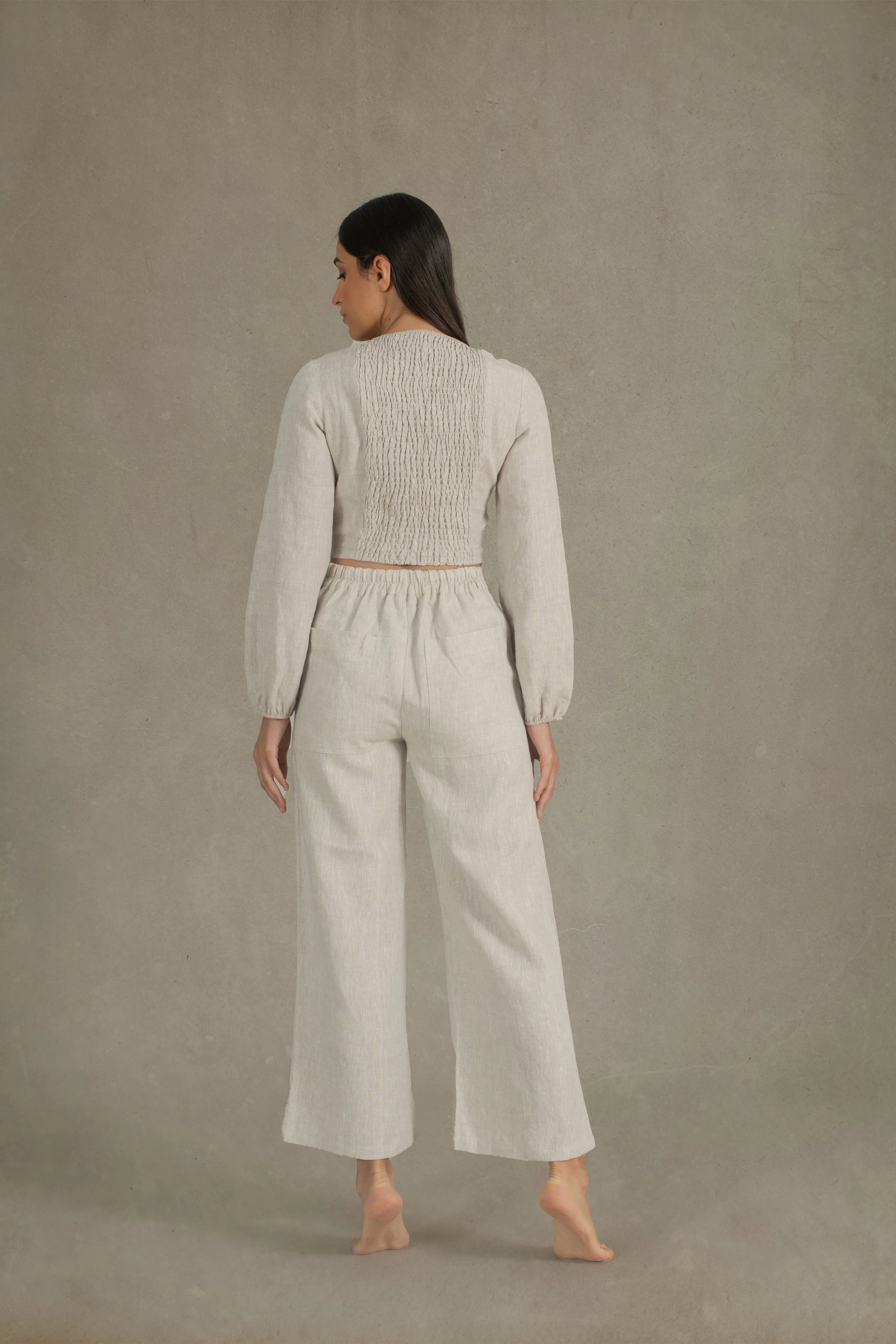 Agio Linen Top Natural Beige Luxmii