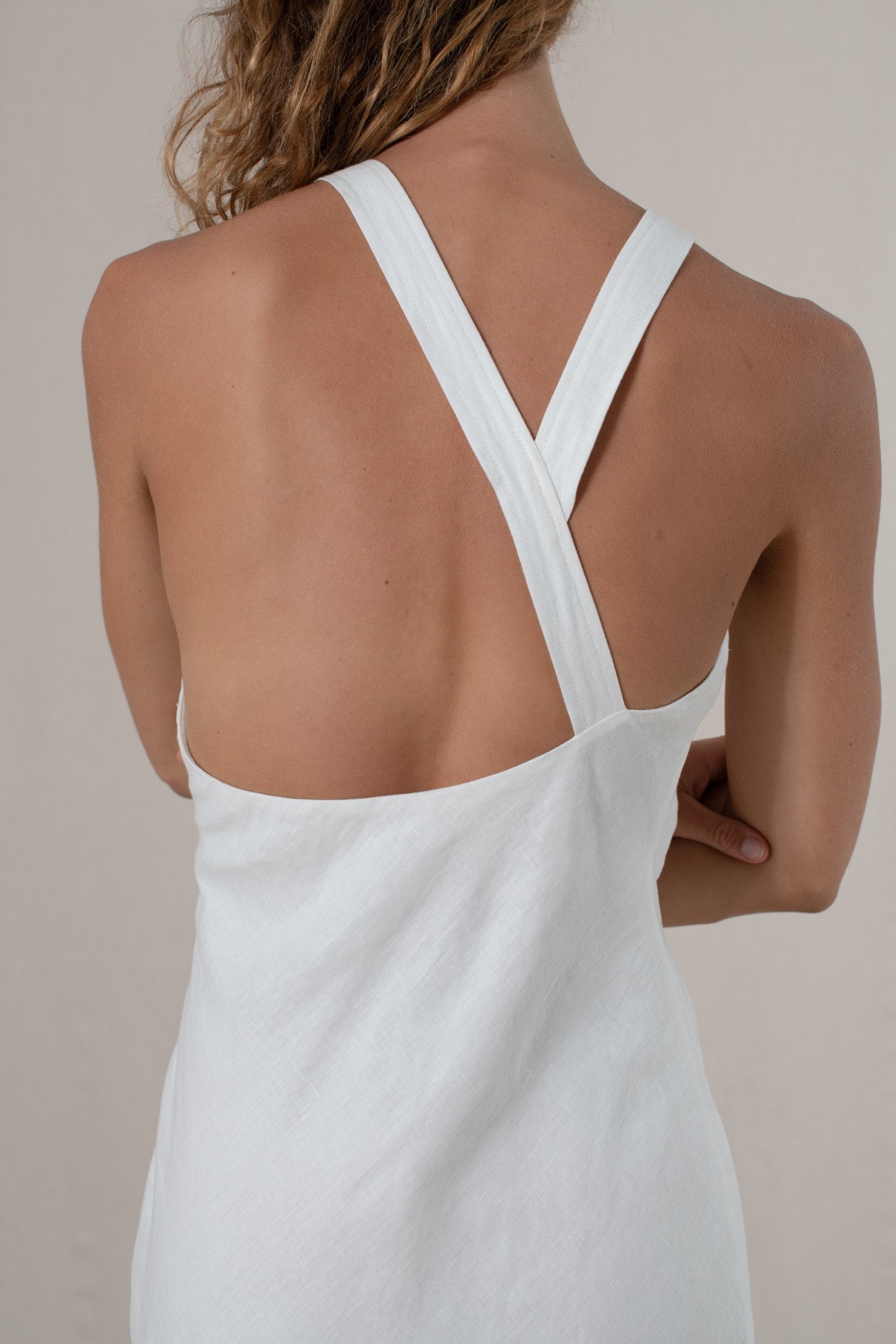 Bellez Linen Maxi Dress White Luxmii