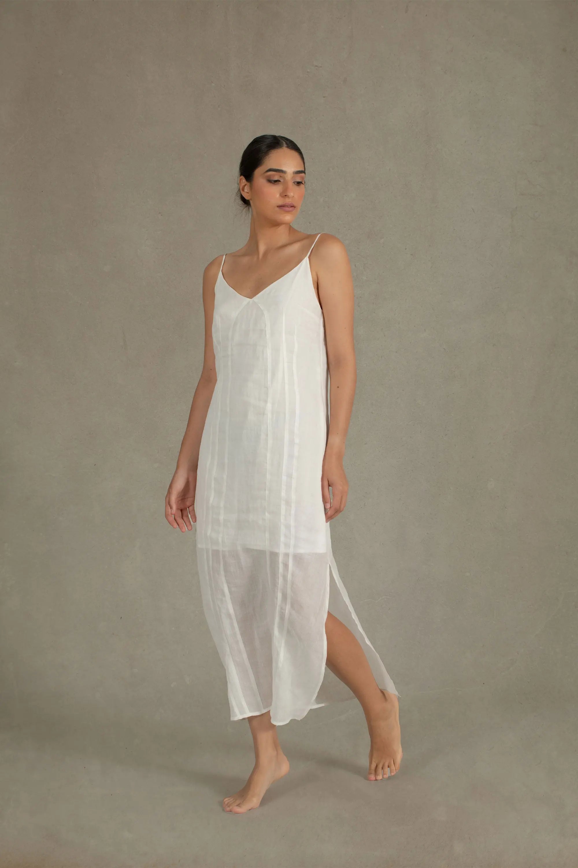 Léa Ramie Linen Slip Dress White Luxmii