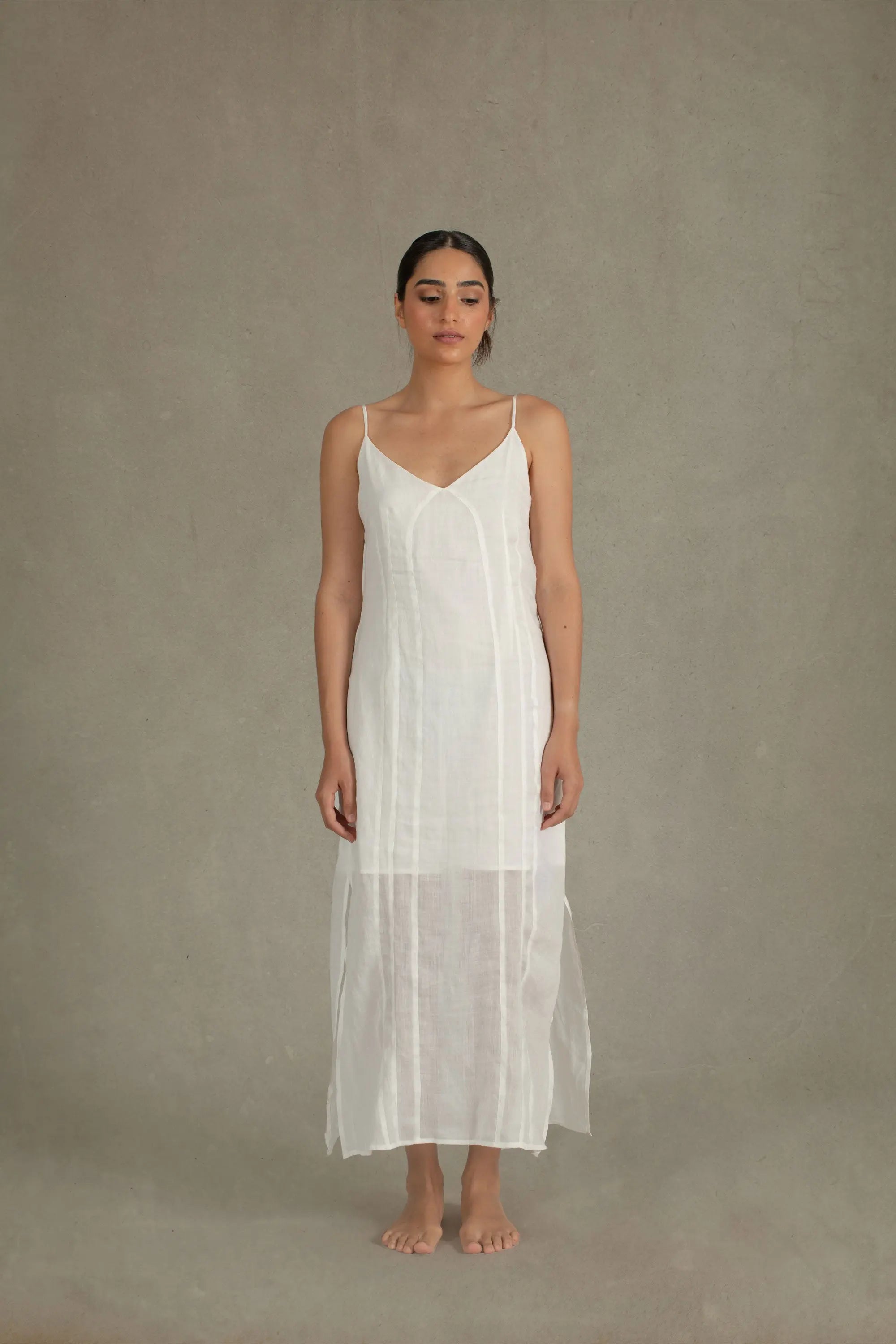 Léa Ramie Linen Slip Dress White Luxmii