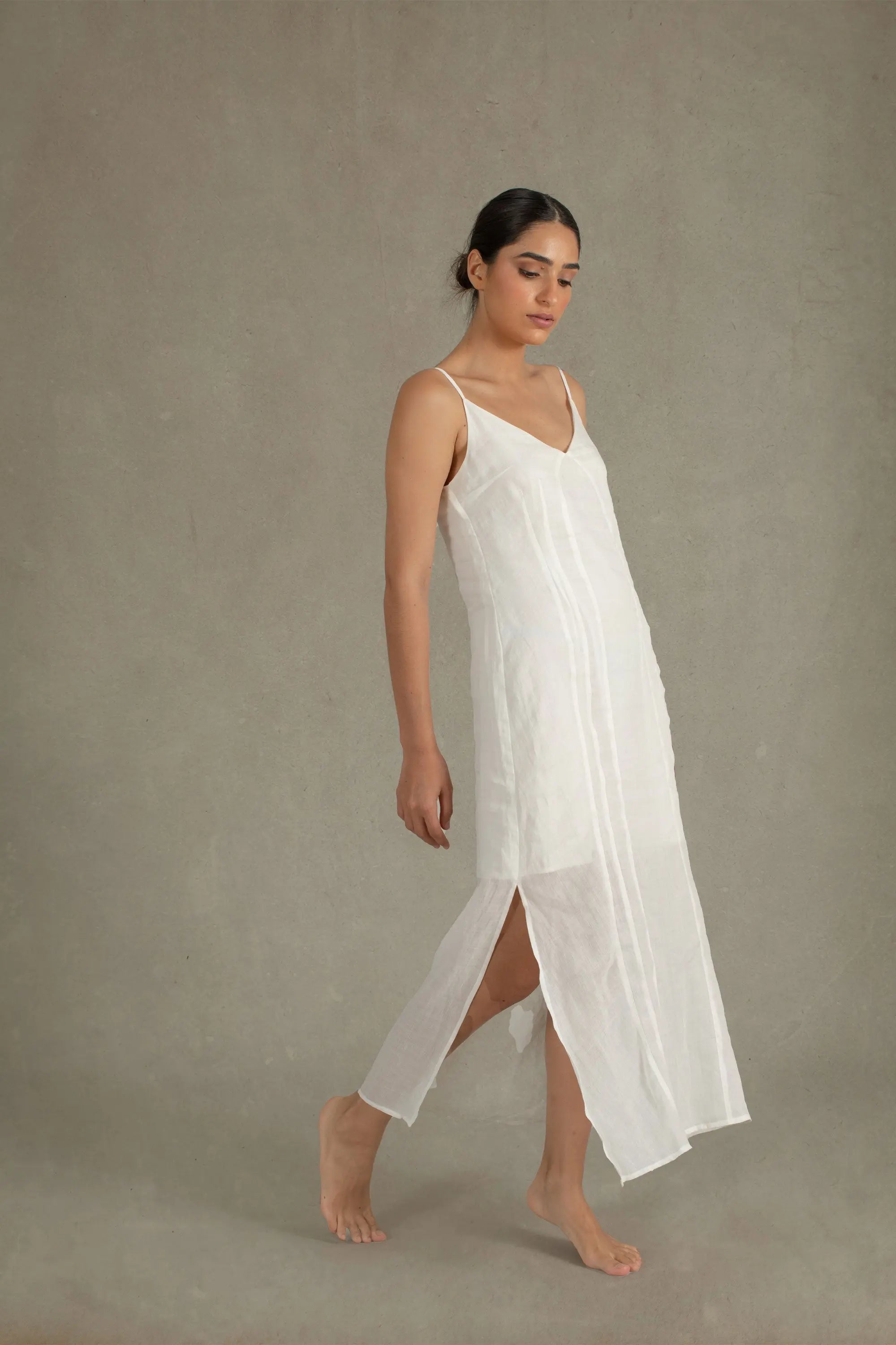 Léa Ramie Linen Slip Dress White Luxmii