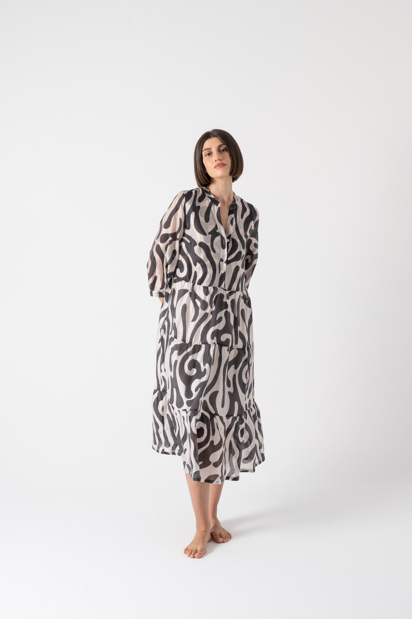 Altea Midi Dress in Savannah Print Luxmii