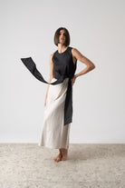 Amal Wrap Dress Black and Natural Luxmii