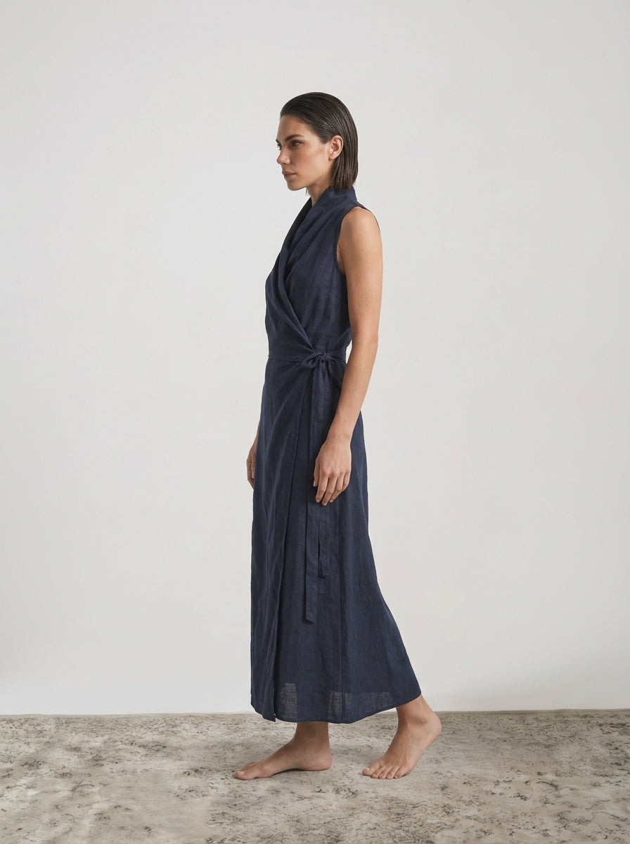 Amara Cowl Neck Wrap Dress Luxmii