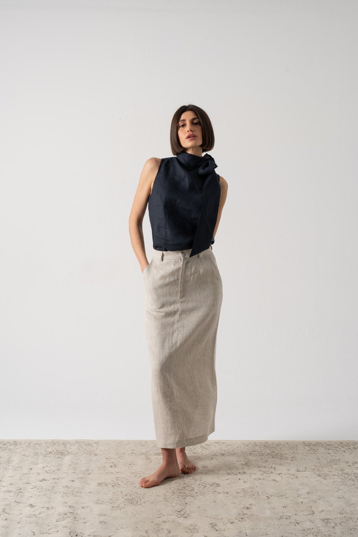 Axel Tie Top Navy Luxmii