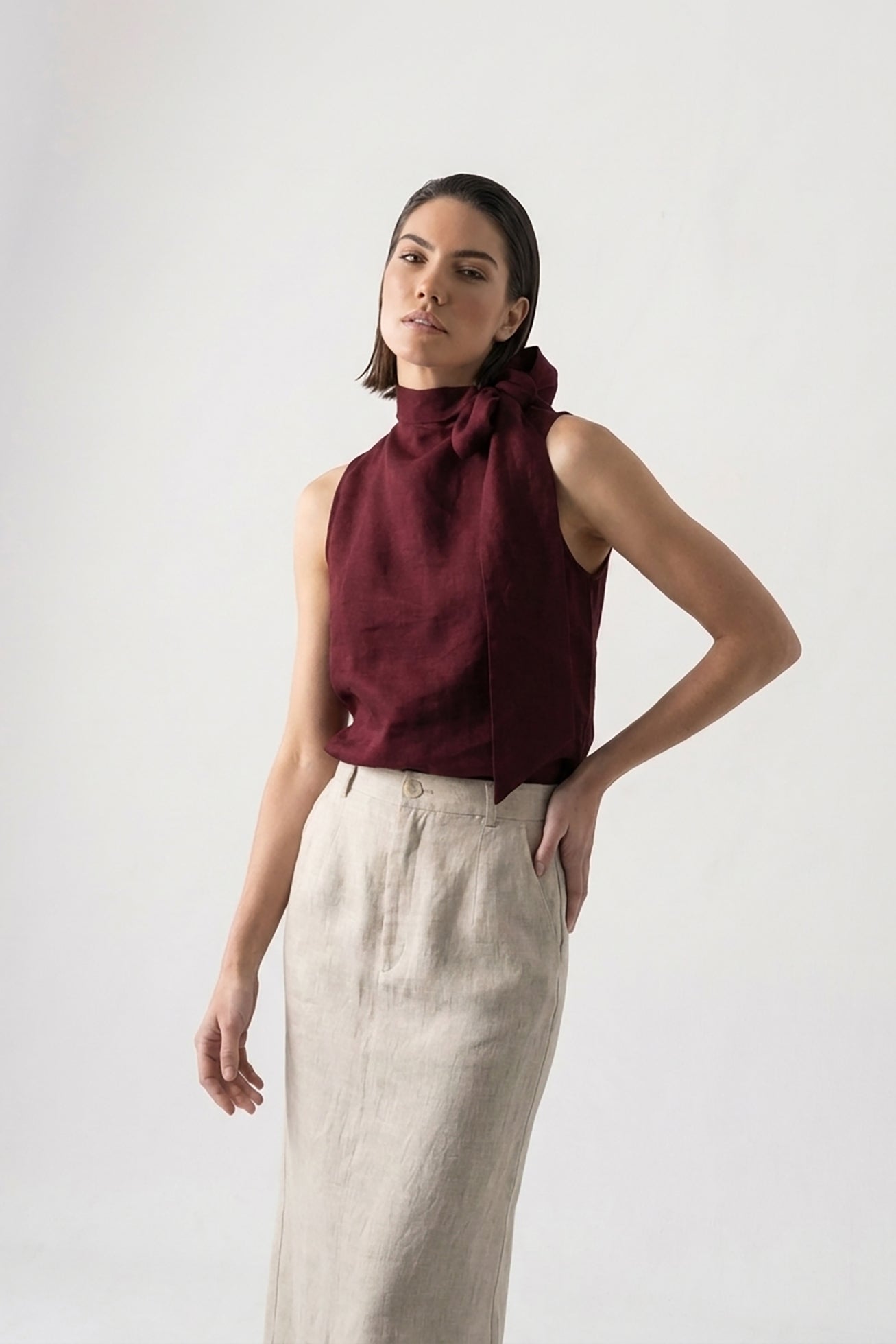 Axel Tie Top Wine - LUXMII