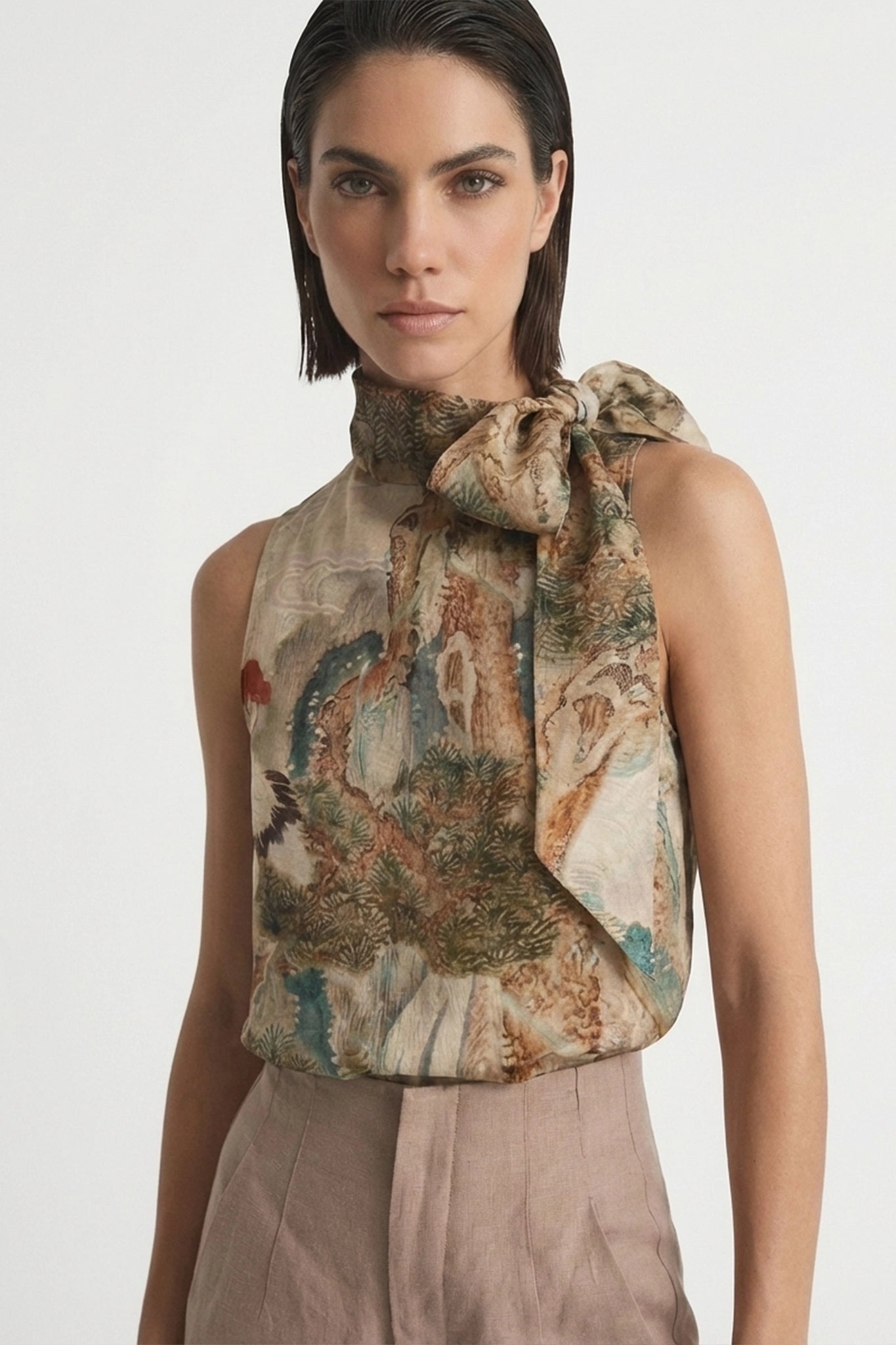 Axel Tie Top in Minhwa Print Luxmii