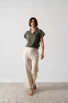 Collo Alto Top Khaki Luxmii