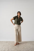 Collo Alto Top Khaki Luxmii