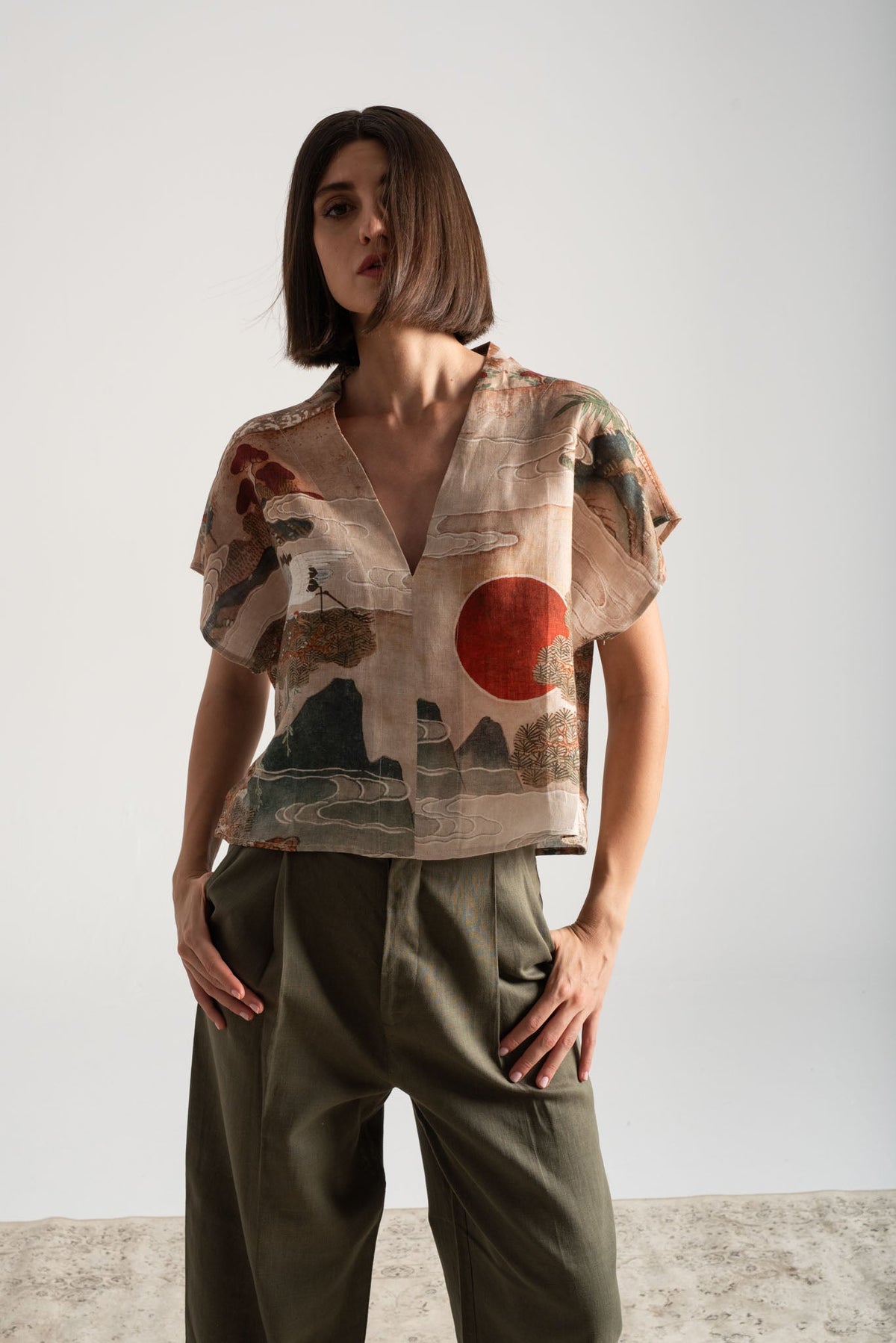 Collo Alto Top Minhwa Print Vol. II Luxmii