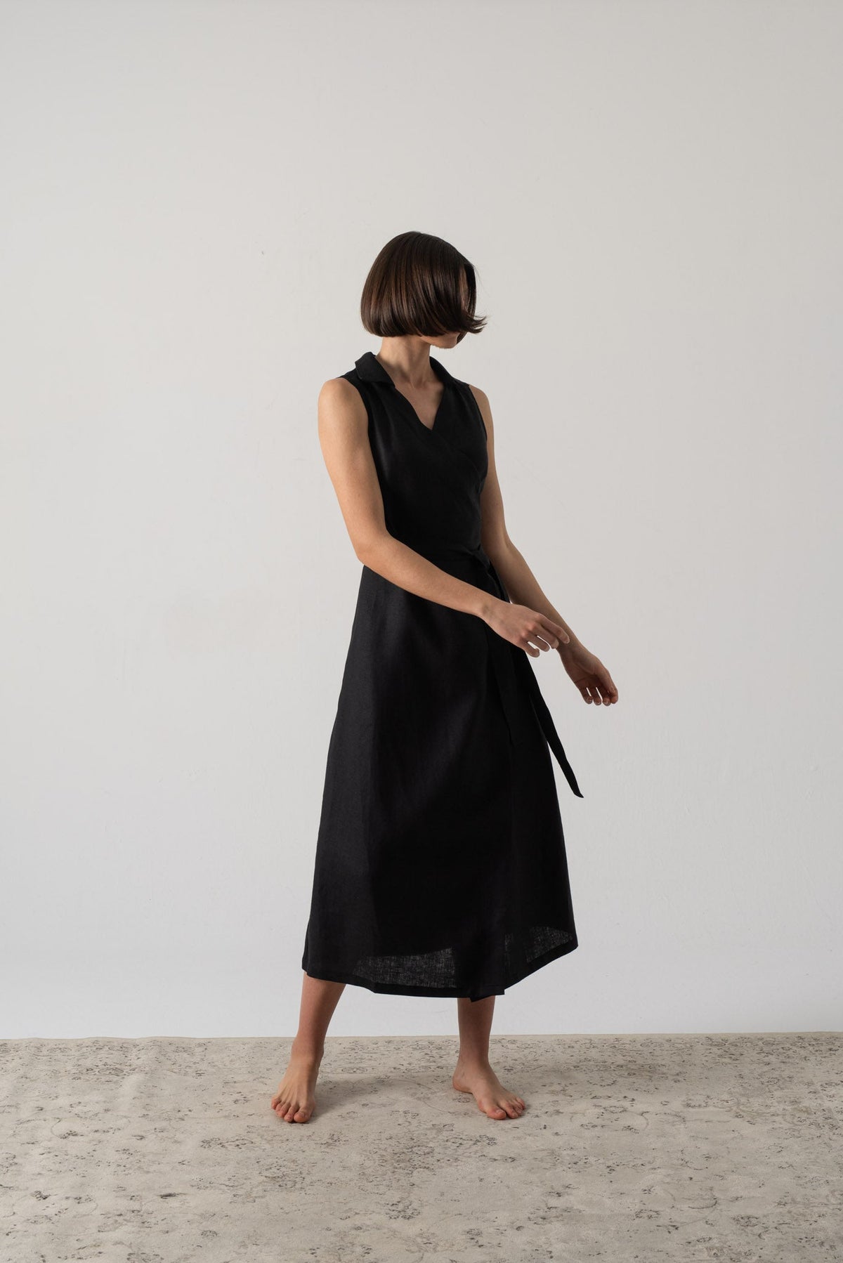 Cora Wrap Dress Black Luxmii