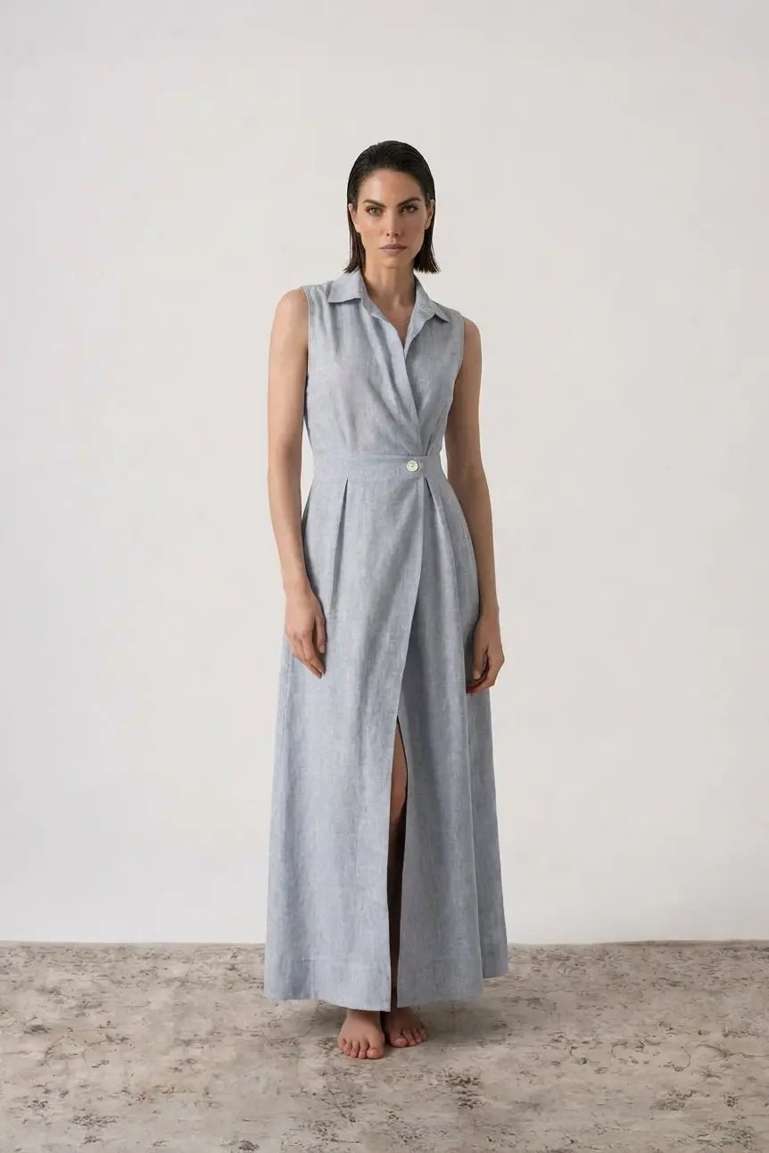 Dante Maxi Dress French Blue Stripe Luxmii