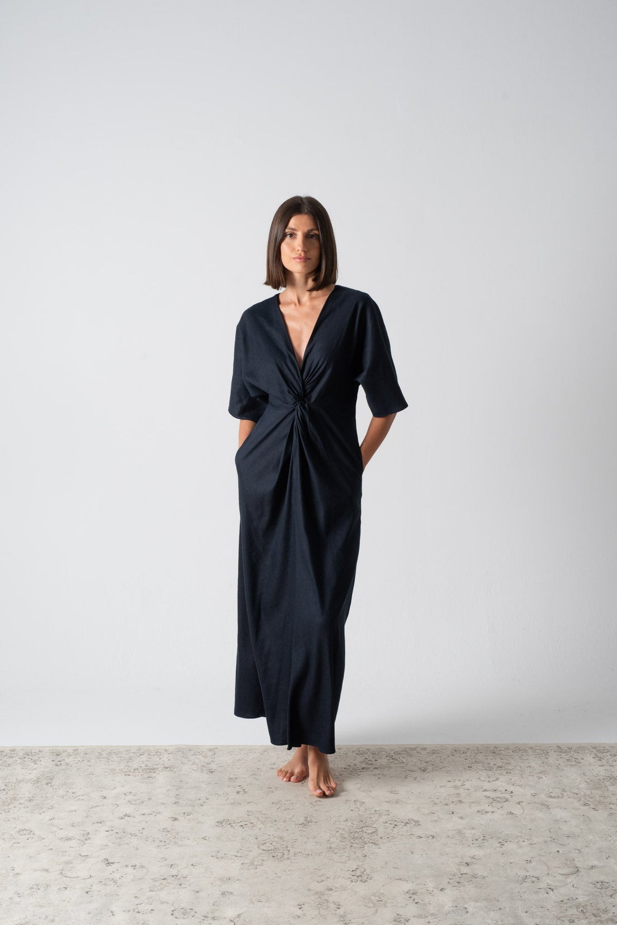 Dune Maxi Dress Navy Luxmii