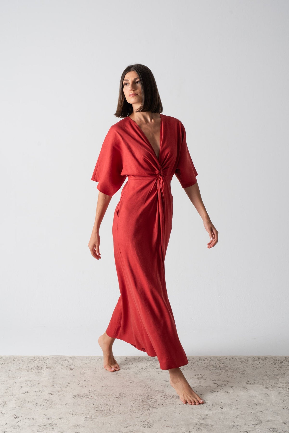 Dune Maxi Dress Terracotta Red Luxmii
