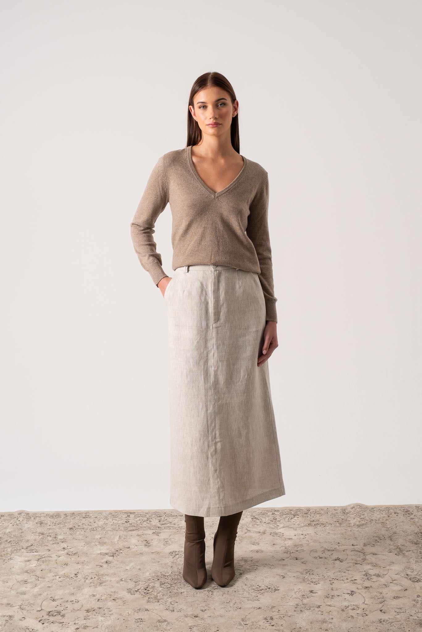 トップス NKNIT cashmere mix soft V-neck KNIT Boyd Cashmere Sweater | Jenni Kayne