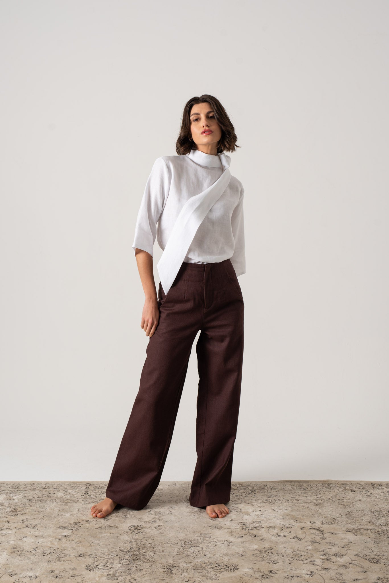 Hanne Trouser Brown Espresso – LUXMII