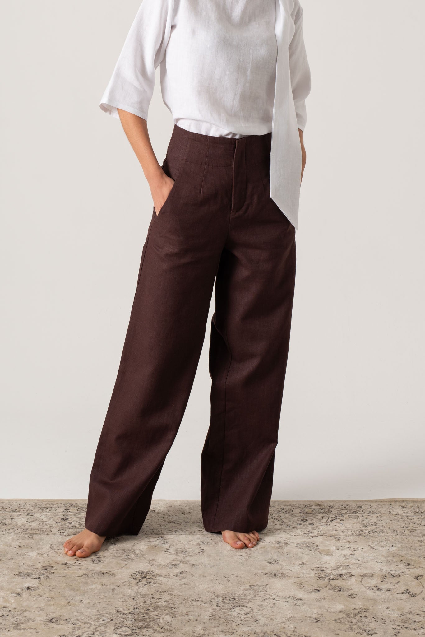 Hanne Trouser Brown Espresso – LUXMII