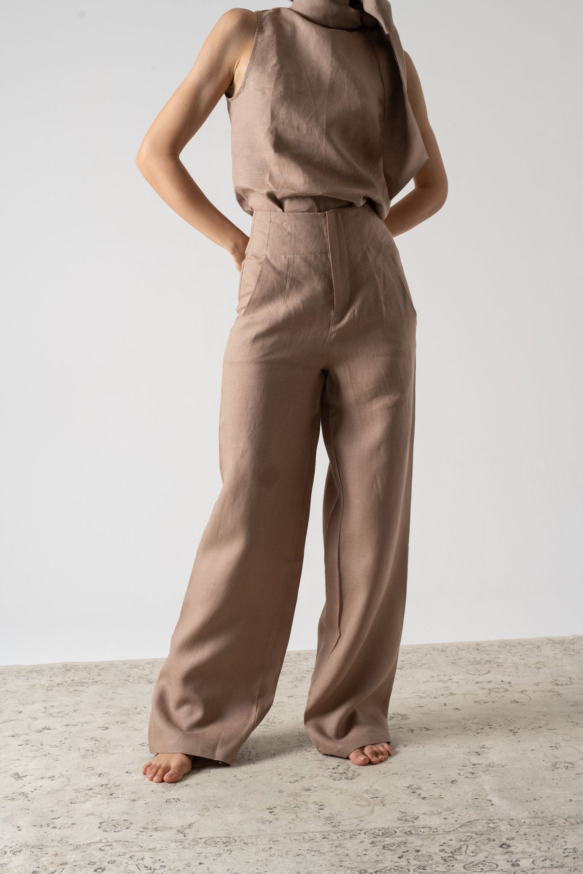 Hanne Trouser Mocha-Taupe Luxmii