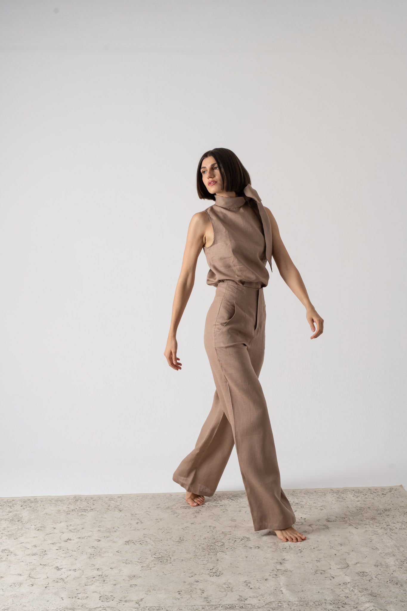 Hanne Trouser Mocha-Taupe – LUXMII