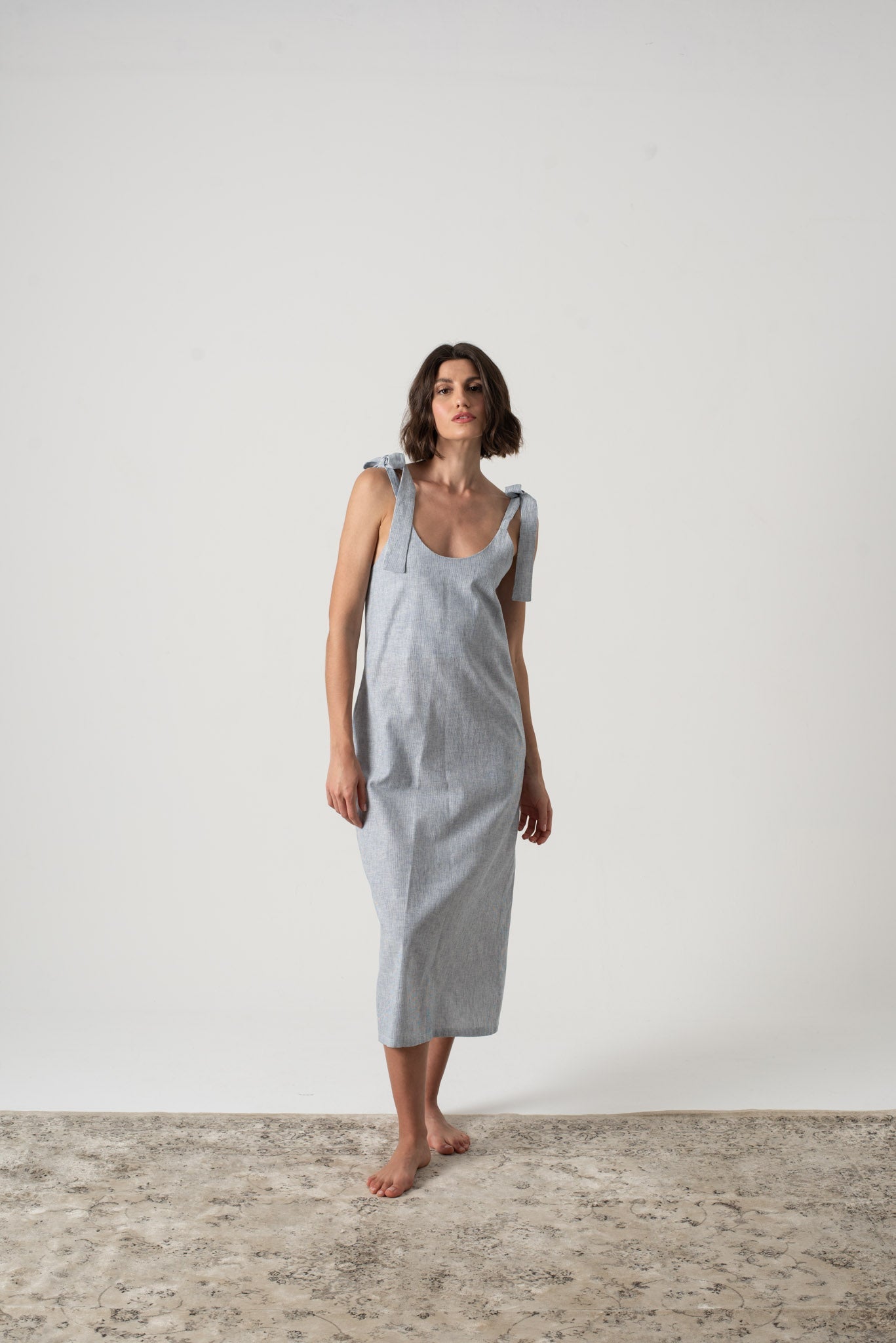 Jakob Slip Dress French Blue Stripe – LUXMII