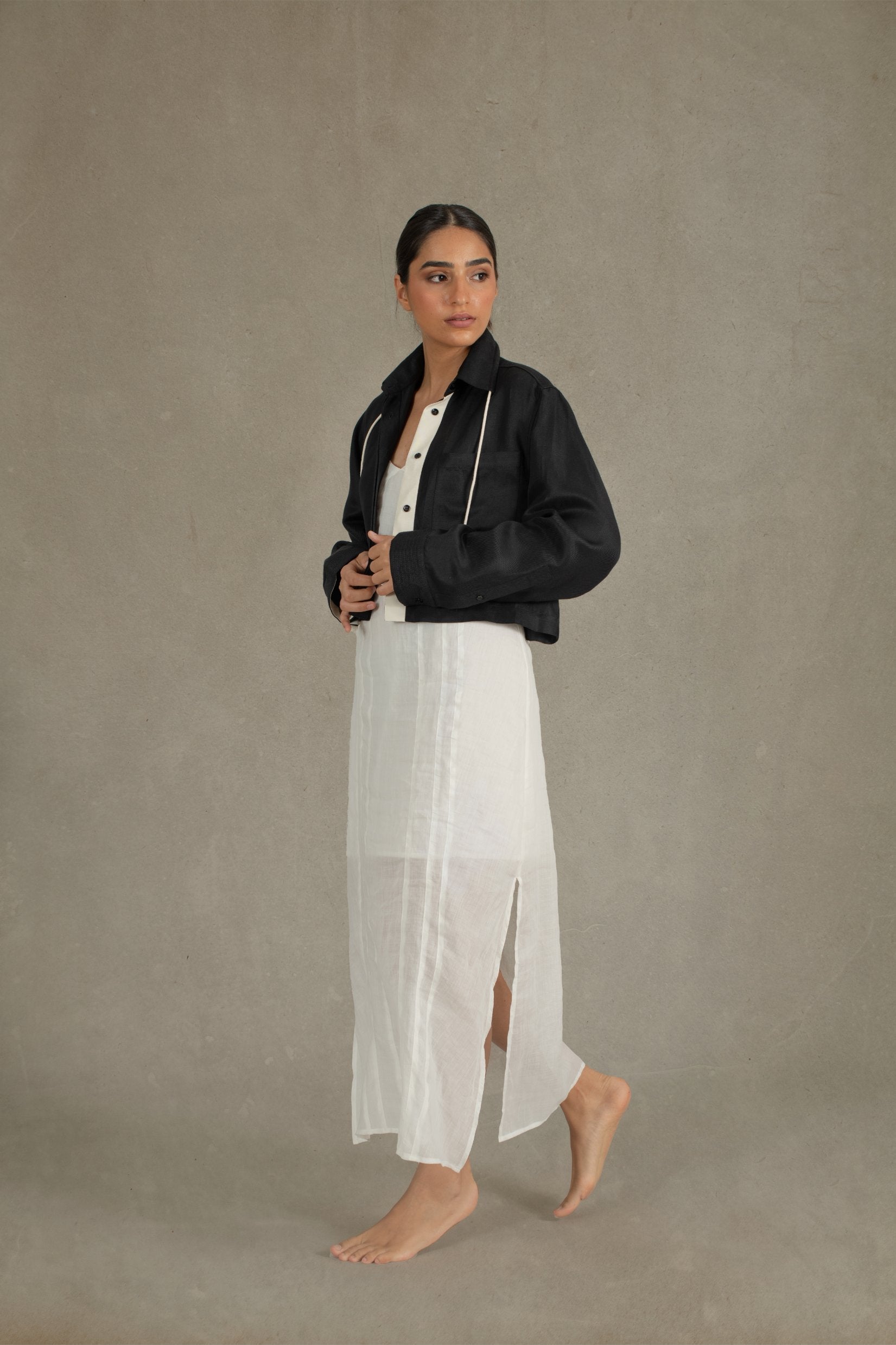 Léo Cropped Jacket Black – LUXMII