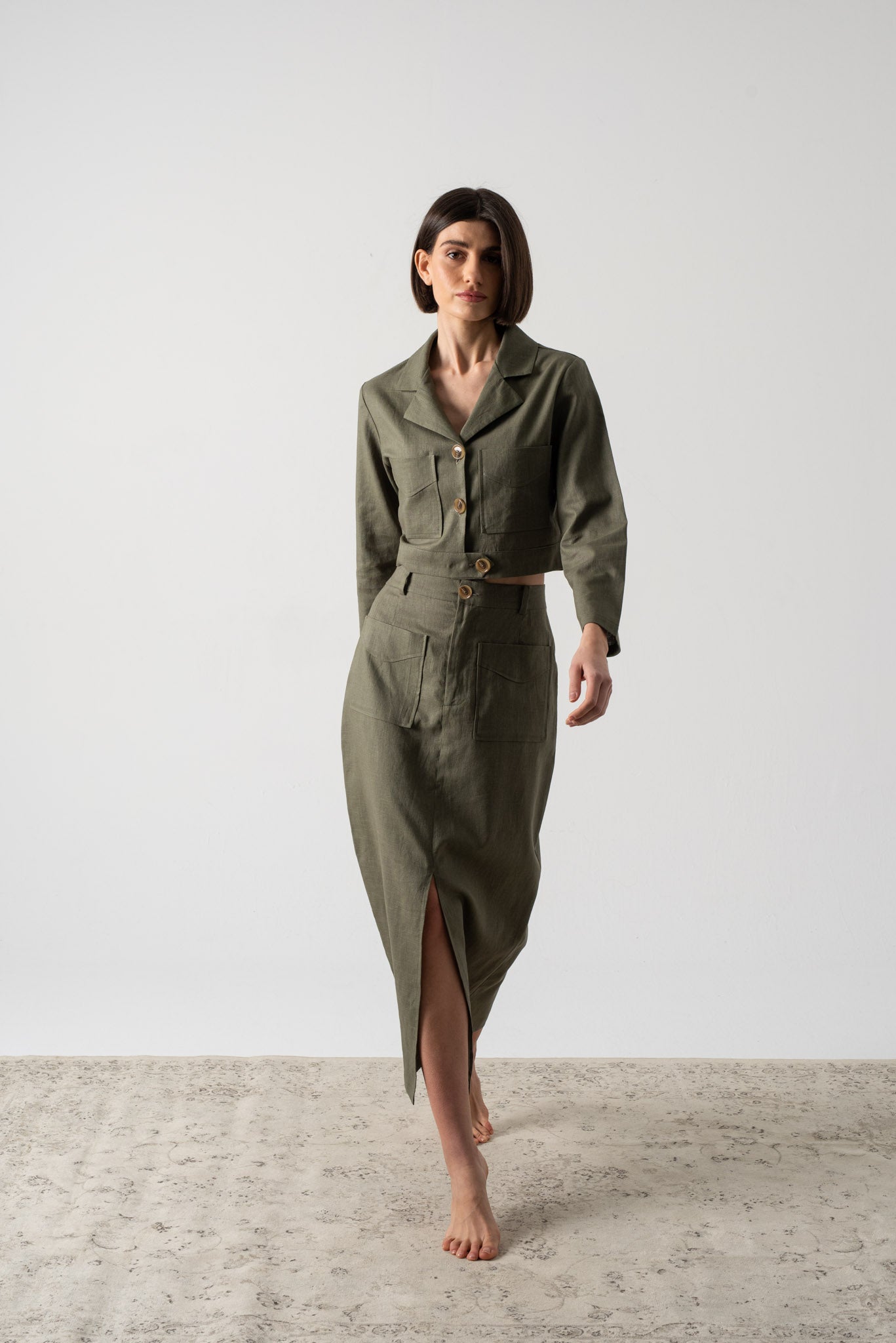Lior Shirt Jacket Khaki Luxmii