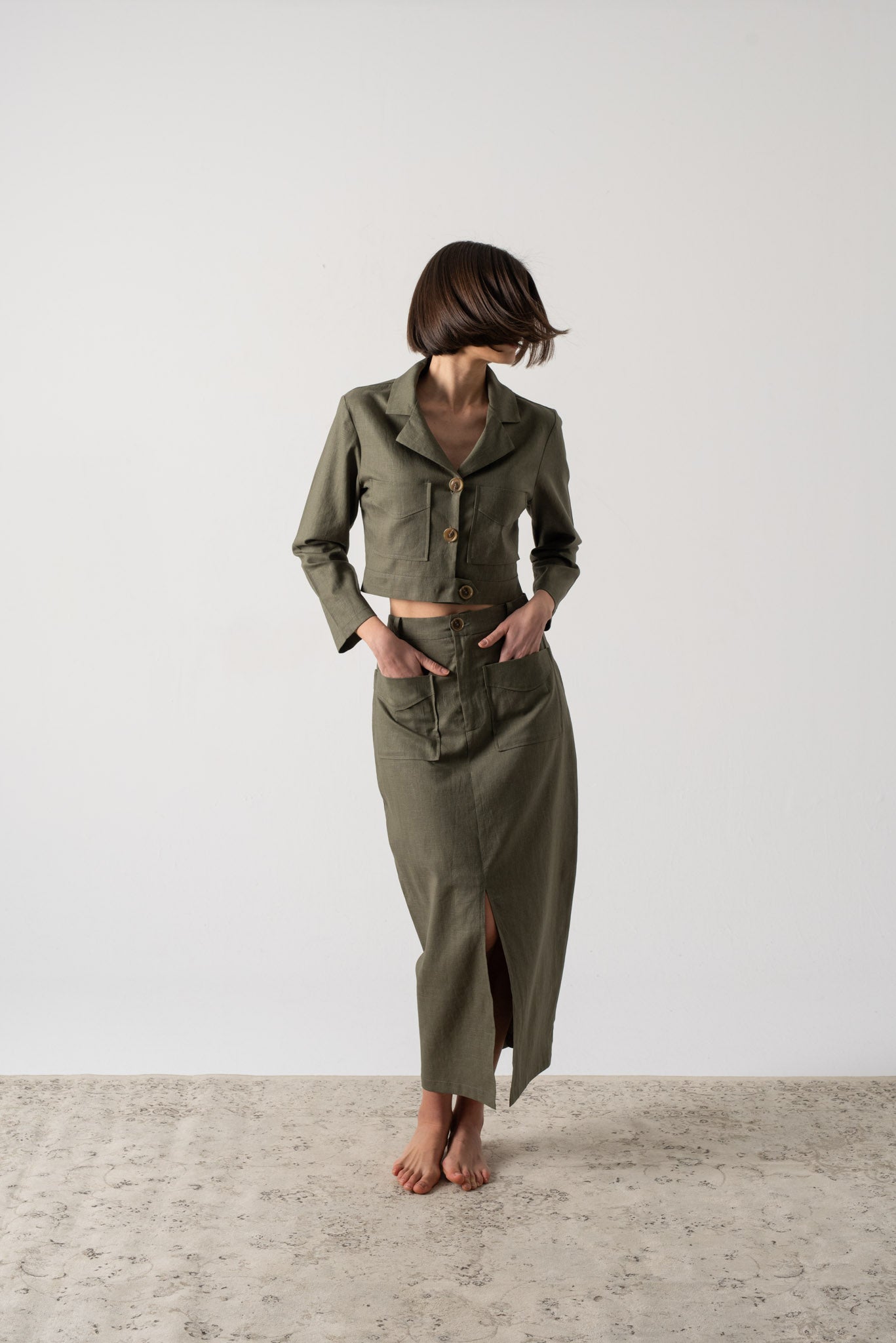 Lior Skirt Khaki Luxmii