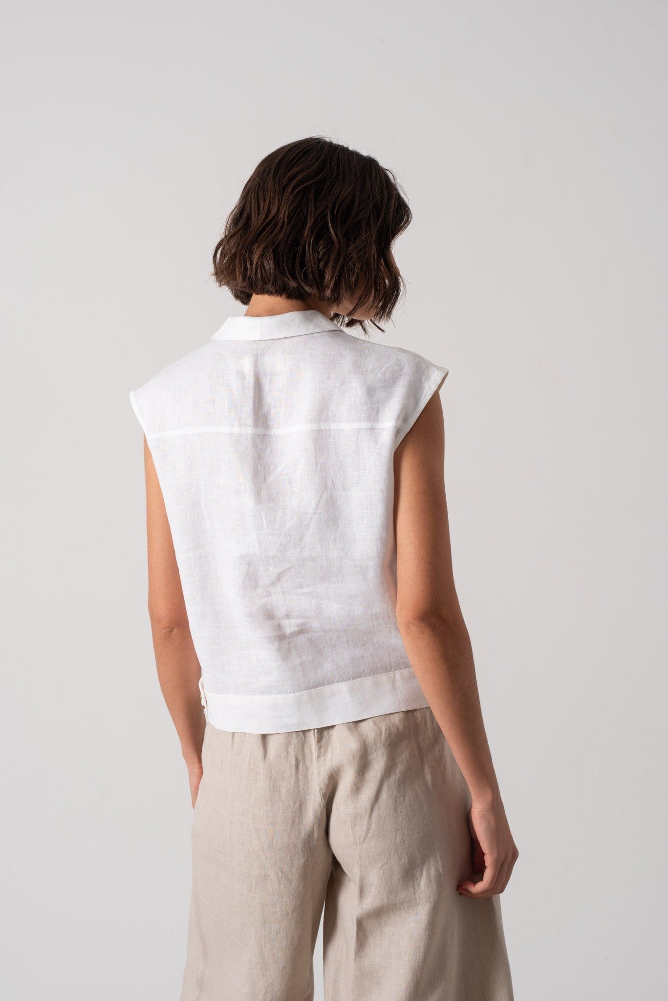 Nuvola Linen Top White Luxmii