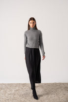 Ombra Cashmere Turtleneck Sweater Mélange Grey Luxmii