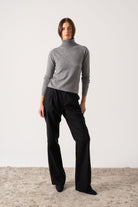 Ombra Cashmere Turtleneck Sweater Mélange Grey Luxmii