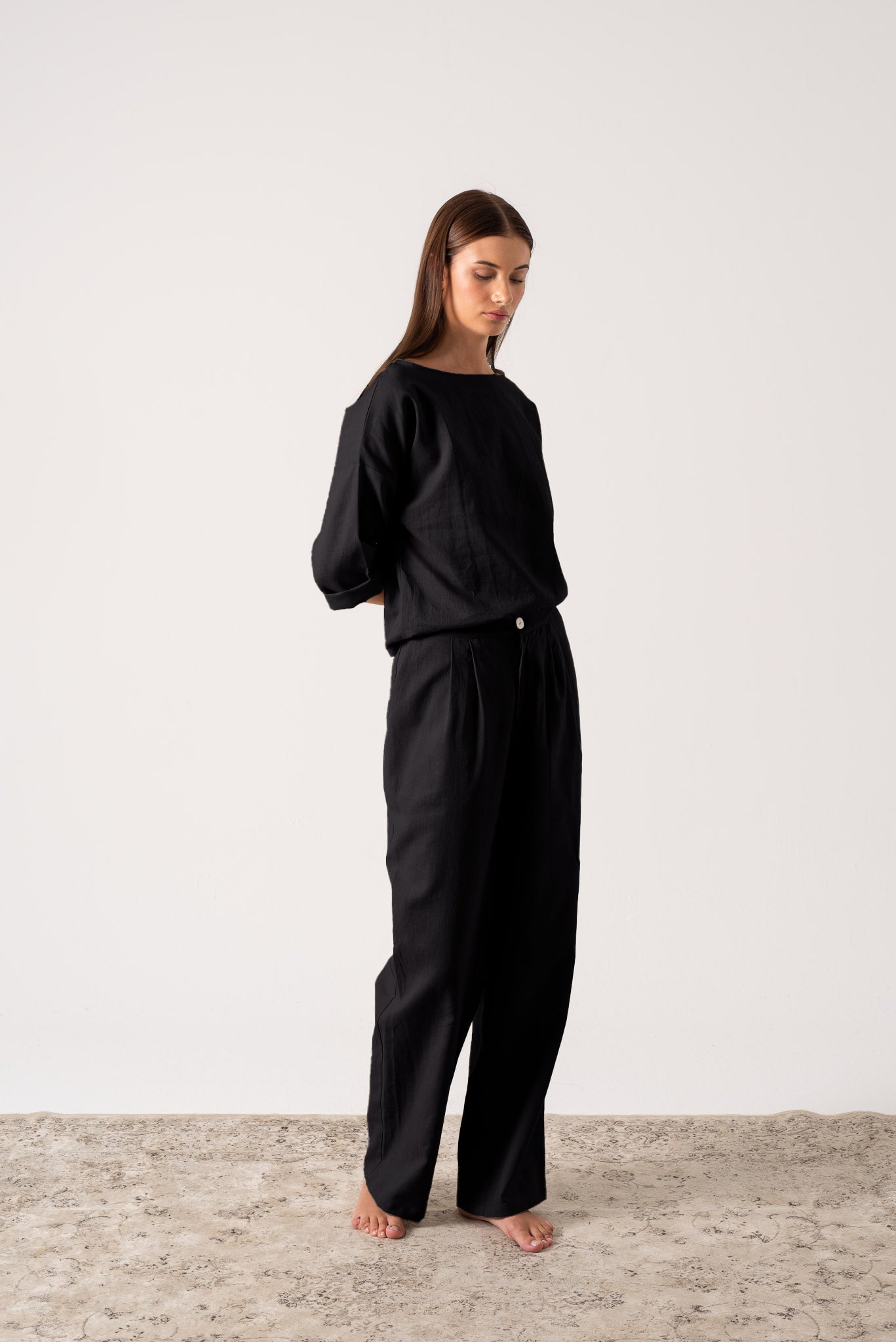 Thalia Linen Trouser Black Luxmii