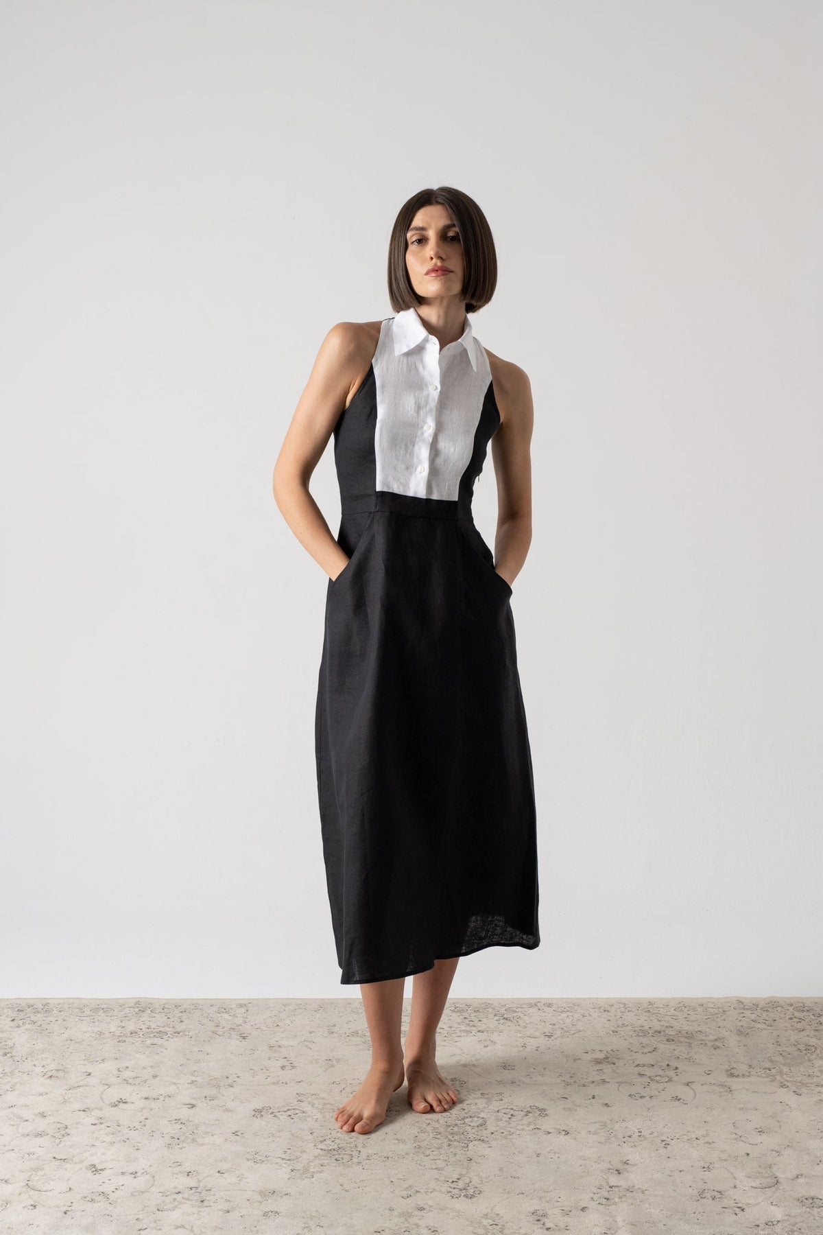 tuxedo black and white dress Tux Mini Dress