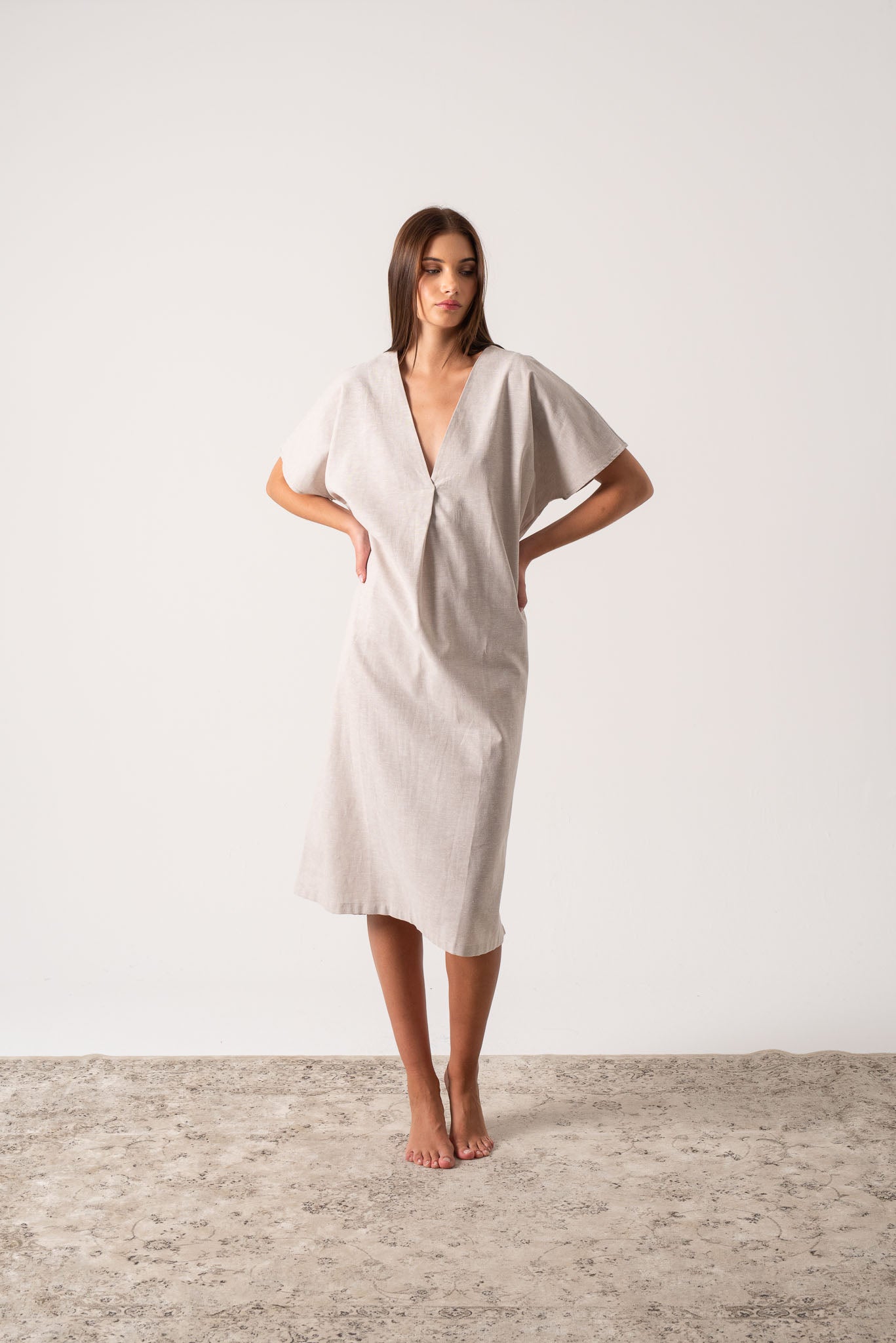 Vacanza Linen Kaftan Natural - LUXMII