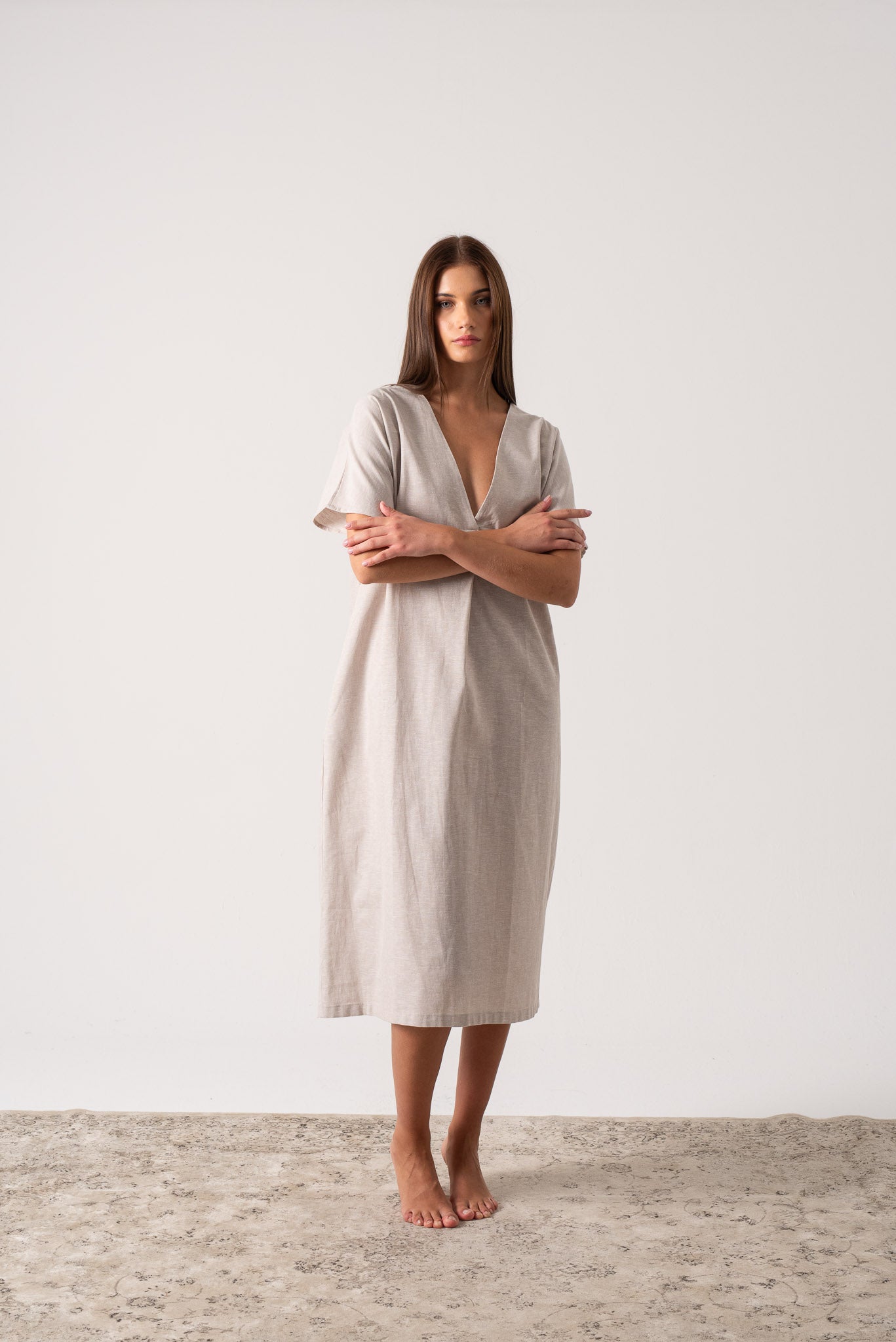 Vacanza Linen Kaftan Natural Luxmii