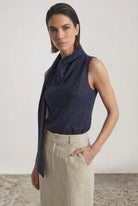 Vaeli Scarf Top Navy Luxmii