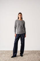 Velare Crewneck Cashmere Sweater Mélange Grey Luxmii